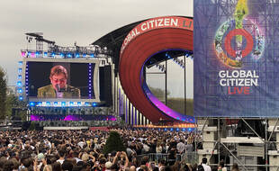 Elton John lors de la partie francaise du Global Citizen Live au Champ de Mars a Paris.