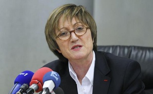 La procureure Sylvie Moisson lors d'une conférence de presse le 23 juin 2012 à Bobigny