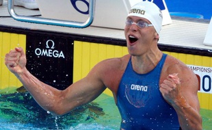 Le nageur brésilien Cesar Cielo, lors de la finale du 50m des championnats du monde de Rome, le 1er août 2009.