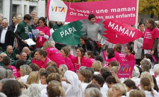 Manifestation d'opposants au mariage pour tous à Lyon le 23 octobre 2012