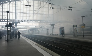 Illustration d'une manifestation des cheminots dans la gare Lille-Flandres (Archives)