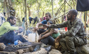 Brahim Zaibat Amaury Leveaux, Louisy Joseph et Stomy Bugsy pendant leur aventure sur «The Island Célébrités».