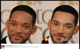 L'appli Face App est accusée de racisme depuis le lancement du filtre "hot", censé rendre beau, qui en réalité blanchit la peau et affine le nez des utilisateurs, comme ici en exemple avec Will Smith.
