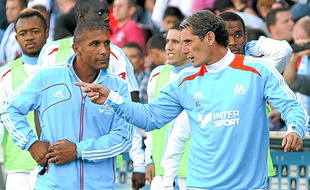 Franck Passi (à gauche) avec l'entraîneur des gardiens Laurent Spinosi.