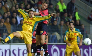 Christophe Le Roux sous le maillot rennais face au FC Nantes, en 2001.