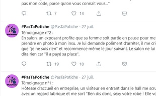 Capture d'écran de témoignages diffusés sur le compte Twitter @PasTaPotiche.