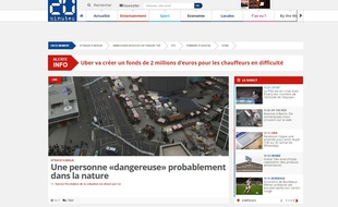 Capture d'écran du site de «20 Minutes»