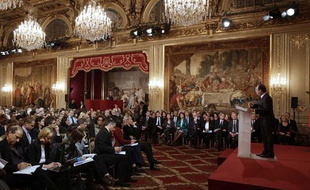 François Hollande en conférence de presse à l'Elysée, le 13 novembre 2012.