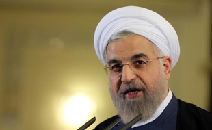 Le président iranien Hassan Rohani lors d'une conférence de presse à Téhéran le 3 avril 2015