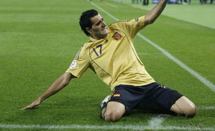 Daniel Güiza après son but lors de la demi-finale de l'Euro 2008, le 26 juin 2008.