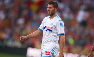 L'attaquant de l'OM André-Pierre Gignac, lors d'un match amical contre Lens, le 25 juillet 2013 à Lens.