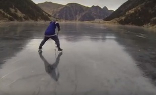 La "sortie patinoire" a eu lieu le 8 janvier sur le lac de Gaube, dans les Hautes-Pyrénées.
