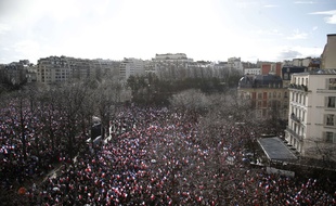 Le rassemblement en faveur de François Fillon le 5 mars place du Trocadéro à Paris