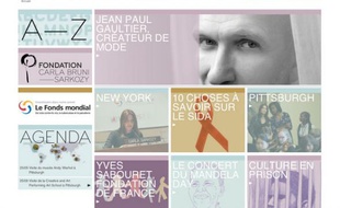 Capture d'écran du site Web de Carla Bruni Sarkozy carlabrunisarkozy.org, lancé le 5 octobre 2009.