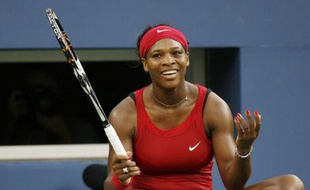 Serena Williams, lors de sa victoire en demi-finale du tournoi de l'US Open face à Dinara Safina, le 5 septembre 2008