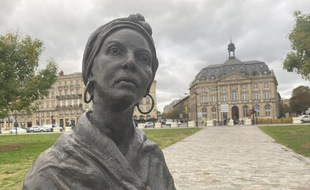 Quai des Chartrons, statue de Modeste Testas née Al Pouessi, esclave à Bordeaux aux 18e et 19e siècles.