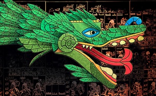 Le serpent à plumes, la divinité maya, est à l'honneur dans le spectacle.