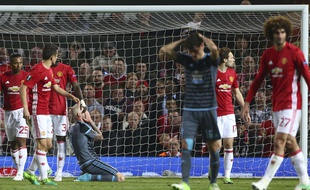 Manchester United s'est qualifié pour la finale de la Ligue Europa en éliminant l'Ajax, le 11 mai 2017.