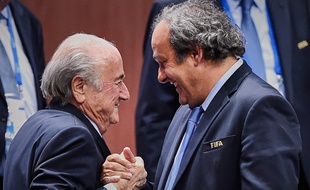 Michel Platini et Sepp Blatter, le 28 mai 2015, à Zurich.