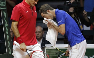Richard Gasquet et Roger Federer, le 23 novembre 2014 à Lille.