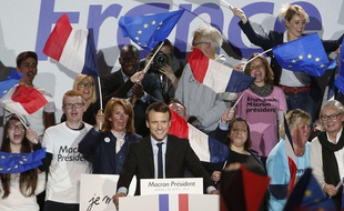 Emmanuel Macron en meeting à Arras le 26 avril 2017.