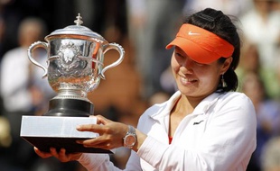 La championne de tennis chinoise Na Li, lors de sa victoire à Roland-Garros contre Francesca Schiavone en finale, le 4 juin 2011.