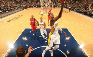 Paul George, joueur des IndianA Pacers, le 18 janvier 2014 contre les Los Angeles Clippers.