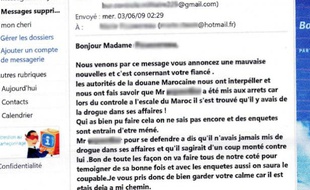 Capture d'écran de l'un des nombreux emails reçus par Marie.