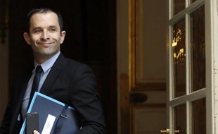 Le ministre de l'Education nationale Benoit Hamon à Matignon, le 15 mai 2014