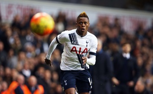 Clinton Njie, nouvelle recrue de l'OM et ancien joueur de Tottenham, le 29 novembre 2015