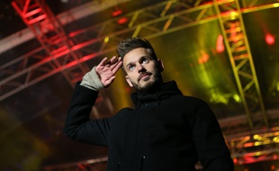 Strasbourg le 28 novembre 2014. M. Pokora lance les illuminations de Noël à Strasbourg.