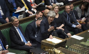 Theresa May, chef du gouvernement britannique, à la Chambre des Communes le 27 mars 2019, à Londres.
