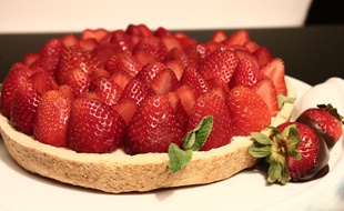 Une tarte aux fraises.
