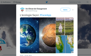 Des internautes ont surfé sur la vague provoquée par l'application pour alerter sur le réchauffement climatique.