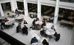 Des étudiants dans un restaurant universitaire à Paris (image d'illustration).