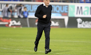 Christophe Galtier, ici lors du déplacement de l'ASSE à Ajaccio le 2 avril.