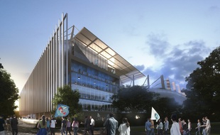 Le futur stade de la Meinau avec sa tribune Sud complètement refaite.