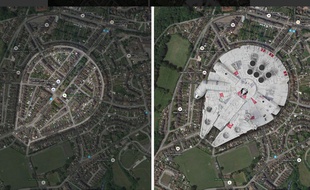 Ce quartier d'un village britannique a la forme du Faucon Millenium de Han Solo dans Star Wars.