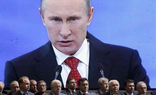 Vladimir Poutine, lors du congrès du parti Russie Unie, le 26 mai 2012 à Moscou.