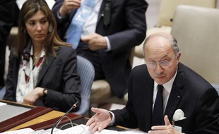 Le ministre des Affaires Etrangères, Laurent Fabius, s'exprime lors d'une réunion du Conseil de Sécurité de l'ONU, à New York, le 26 septembre 2012.