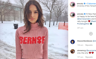 Le mannequin Emily Ratajkowski avait annoncé en janvier soutenir Bernie Sanders.
