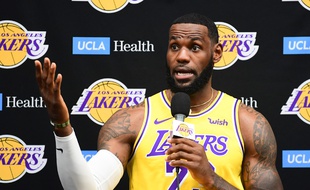 LeBron James durant le «media day» de la pré-saison NBA.