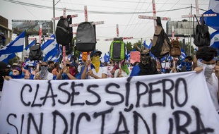 Manifestation contre le président du Nicaragua Daniel Ortega, à Managua, le 23 juillet 2018.