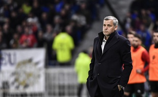 Bruno Genesio, ce mardi, lors de la demi-finale de Coupe de France entre l'OL et le Stade Rennais. JEFF PACHOUD