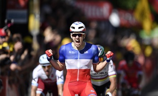 Arnaud Démare s'impose pour la première fois sur le Tour 2017 au sprint.