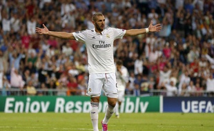 Karim Benzema lors du match contre Bâle le 16 septembre 2014.