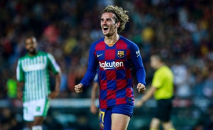 Antoine Griezmann a inscrit un doublé contre le Betis pour sa première au Camp Nou avec le Barça, le 25 août 2019.