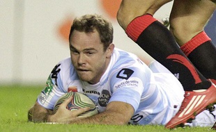 L'ailier français du Rading Métro, Julien Saubade, lors d'un match contre le 18 novembre 2011 contre Edinbourg en Coupe d'Europe.
