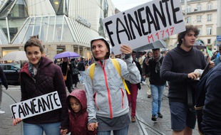 Strasbourg le 12 septembre 2017. Manifestation contre la loi travail XXL à l'appel de la CGT.