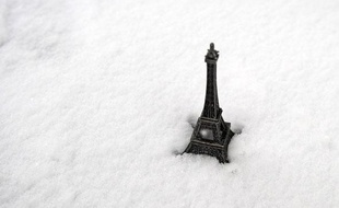 La neige a recouvert Paris ce 17 décembre 2009.